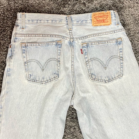 Levi’s 550 relaxed tapered high rise light blue cotton denim jeans size 12L - Picture 8 of 16